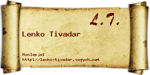Lenko Tivadar névjegykártya